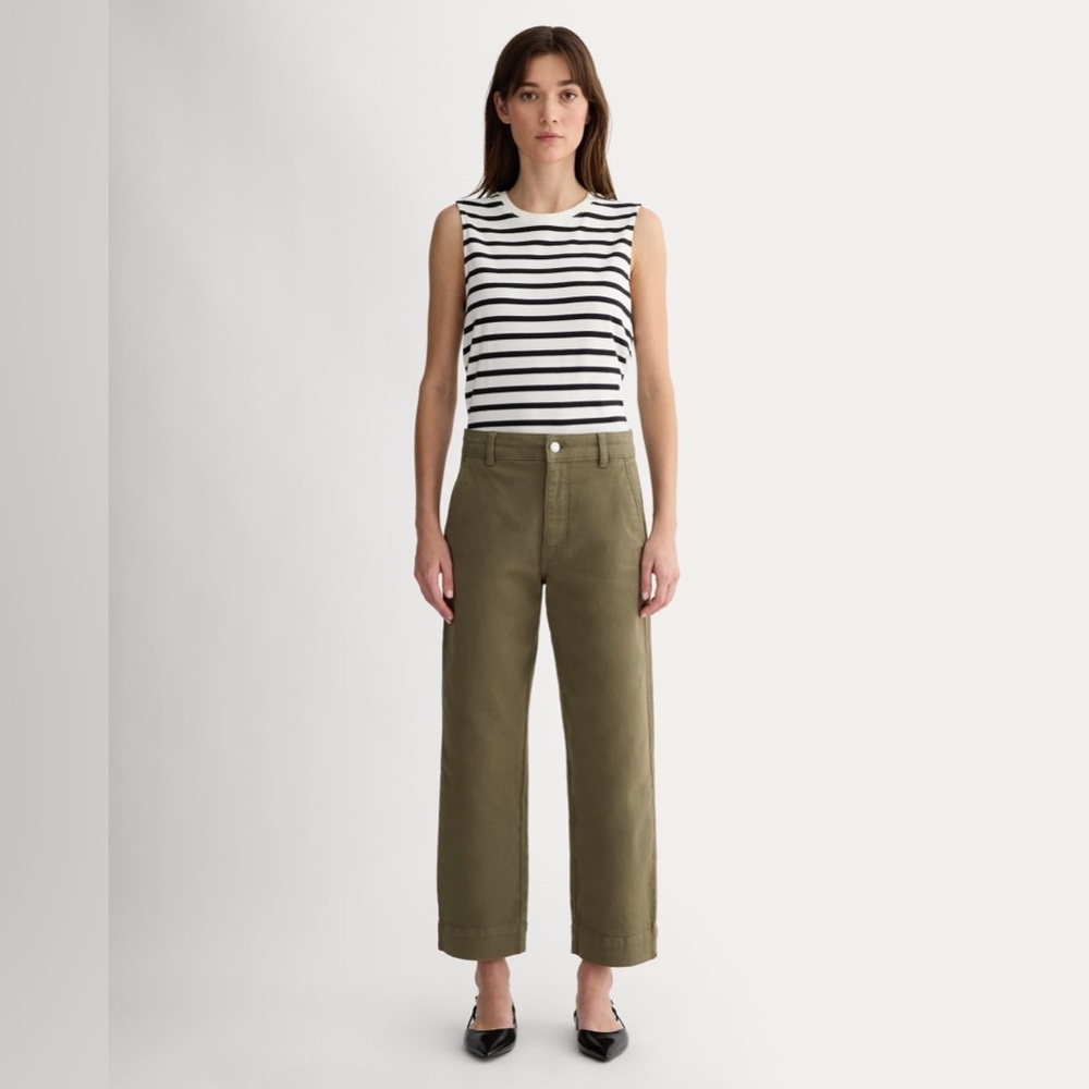 Everlane The Utility Straight Leg Olive Green Ankle Jeans Women’s Plus Size 16